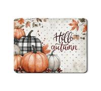 Hello Autumn Tapis de séchage pour comptoir de cuisine, citrouille et plaid absorbant en caoutchouc absorbant tapis égouttoir saisonnier en cuir PU pour café bar 45,7 x 61 cm