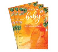 Hello Baby Lot de 50 cartes d'invitation pour fête prénatale Orange 12,7 x 17,8 cm