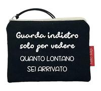 hello-bags. Portefeuille/Porte-Cartes - Extérieur : 100% Coton avec Fermeture éclair et Doublure intérieure - Enveloppe Cadeau Kraft Incluse - Modèle : Rangement - Couleur : écru/Noir - 14 x 10 cm