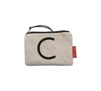 Hello-Bags. Portemonnaies/Porte cartes. Extérieur : Coton 100%. Avec fermeture éclair et doublure intérieure. Inclue une enveloppe de cadeau. « C ». Écru/Noir. 14 * 10 cm.
