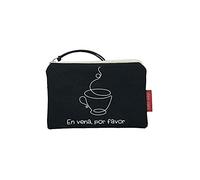Hello-Bags. Portemonnaies/Porte Cartes. Extérieur : Coton 100%. avec Fermeture éclair et Doublure intérieure. Inclue Une enveloppe de Cadeau. « ENVENA ». Écru/Noir. 14 * 10 cm.
