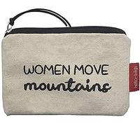 Hello-Bags. Portemonnaies/Porte Cartes. Extérieur : Coton 100%. avec Fermeture éclair et Doublure intérieure. Inclue Une enveloppe de Cadeau. « WOMENMOVE ». Écru/Noir. 14 * 10 cm.
