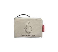 Hello-Bags. Portemonnaies/Porte Cartes. Extérieur : Coton 100%. avec Fermeture éclair et Doublure intérieure. Inclue Une enveloppe de Cadeau. « ENVENA ». Écru/Noir. 14 * 10 cm.