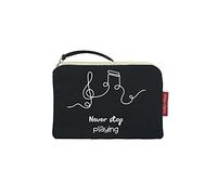 hello-bags. Portemonnaies/Porte Cartes. Extérieur : Coton 100%. avec Fermeture éclair et Doublure intérieure. Inclue Une enveloppe de Cadeau. « NEVERSTOP ». Écru/Noir. 14 * 10 cm.