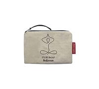 Hello-Bags. Portemonnaies/Porte Cartes. Extérieur : Coton 100%. avec Fermeture éclair et Doublure intérieure. Inclue Une enveloppe de Cadeau. « IT´SALLABOUT ». Écru/Noir. 14 * 10 cm.