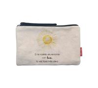 Hello-Bags. Sac de Toilette/Portefeuille à Main. Extérieur : 100% Coton avec Fermeture éclair et Doublure intérieure. Comprend Une Jolie enveloppe Kraft Offerte. Couleur : écru/Noir. 23 x 15,5 cm