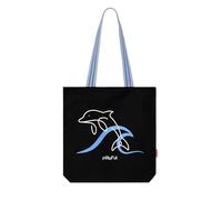 hello-bags. Sac fourre-tout avec fermeture éclair, doublure et poche intérieure. Comprend des poignées amusantes colorées et une jolie enveloppe kraft offerte. Modèle : Playful. Couleur : écru/noir