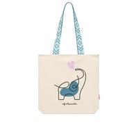 hello-bags. Sac fourre-tout avec fermeture éclair, doublure et poche intérieure. Comprend des poignées amusantes colorées et une jolie enveloppe kraft offerte. Modèle : FORTUNÉ. Couleur : écru/noir