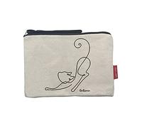 Hello-Bags. Trousse de Toilette/Sac à Main. Extérieur : Coton 100%. avec Fermeture éclair et Doublure intérieure. Inclue Une enveloppe Kraft de Cadeau. « GATUNA ». Écru. 23 x 15,5 cm.