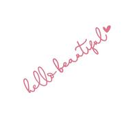 Hello Beautiful Car Mirrors Decal - Window Sticker Decor, Self Adhesive Rear View Accessory, Weatherproof Durablee Build, Long Lasting Print | Simple Application Removal Design, Elegant Exterior