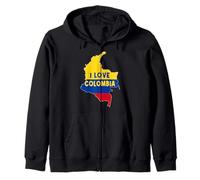 Hello Bogotá I Love Colombia Carte Drapeau Cool colombien Maman Papa Sweat à Capuche
