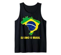 Hello Brasilia I Love Brazil Carte Drapeau Fière Bolivienne Maman Papa Débardeur