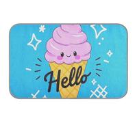 Hello Cartoon Cute Pink Ice Cream Summer Outdoor Dog Bed Self Cooling Mat 96,5 x 58,4 cm Tapis rafraîchissant pour chiot Lit portable Manta rafraîchissant para perro M