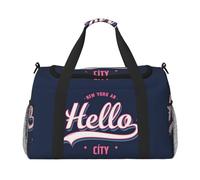 Hello City Sac de voyage, sac de week-end pour femme et homme pour les aventures en plein air, idéal pour le camping et la randonnée, Noir , Taille unique