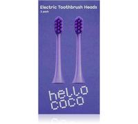 Hello Coco Electric Toothbrush Heads Purple têtes de remplacement pour brosse à dents 2 pcs