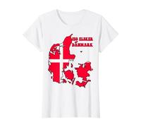 Hello Copenhagen I Love Danemark Carte Drapeau Cool Danois Maman Papa T-Shirt Graphique avec Valeur, Femme, Blanc, XL