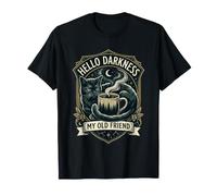 Hello Darkness My Old Friend Badge Café Chat Noir Vintage T-Shirt