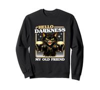 Hello Darkness My Old Friend Bière Irlandaise Vintage Chat Noir Sweatshirt