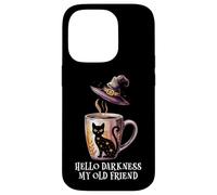 Hello Darkness My Old Friend Black Cat Coffee Mug Witch Cat Coque pour iPhone 14 Pro