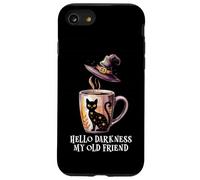 Hello Darkness My Old Friend Black Cat Coffee Mug Witch Cat Coque pour iPhone SE (2020) / 7/8