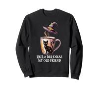 Hello Darkness My Old Friend Black Cat Coffee Mug Witch Cat Sweatshirt