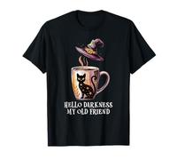 Hello Darkness My Old Friend Black Cat Coffee Mug Witch Cat T-Shirt