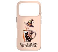 Hello Darkness My Old Friend Black Cat Coffee Mug Witchy Cat Coque pour iPhone 17 Pro