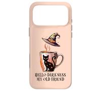 Hello Darkness My Old Friend Black Cat Coffee Mug Witchy Cat Coque pour iPhone 17 Pro Max
