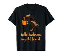 Hello Darkness My Old Friend Corbeau à café Gothique Motif Corbeau T-Shirt