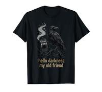 Hello Darkness My Old Friend Corbeau avec cafetière à Piston T-Shirt