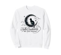 Hello Darkness My Old Friend Croissant de Lune Chat Art Design Sweatshirt