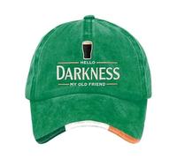 Hello Darkness My Old Friend Hat - Adjustable Baseball Cap | Irish Beer Print St. Patrick’s Day Twill Hat Lightweight Comfortable | Unisex Outdoor Casual Sports Cap Gift for Men Women