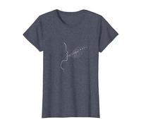 Hello Darkness Sound of Silence Whisper Art Music Lovers T-Shirt, Femme, Bleu Chiné, 3XL