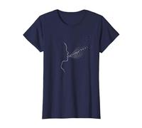 Hello Darkness Sound of Silence Whisper Art Music Lovers T-Shirt, Femme, Bleu Marine, 3XL