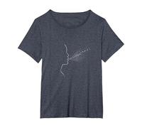 Hello Darkness Sound of Silence Whisper Art Music Lovers T-Shirt, Femme Grandes Tailles, Bleu Chiné, 5X