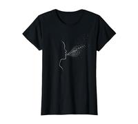 Hello Darkness Sound of Silence Whisper Art Music Lovers T-Shirt, Femme, Noir, 3XL