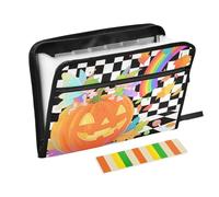 Hello Fall Automne Citrouille Trieur Extensible à Carreaux 13 Poches Format A4 Lettre avec Fermeture à glissière pour dossiers de poche