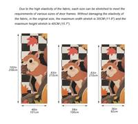 Hello Fall Autumn Housse de porte à carreaux noirs et blancs 89 x 200 cm Bannière de fête sur la plage Décoration et fournitures pour la maison M