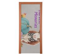 Hello Fall Autumn Housse de porte extensible en forme de vache citrouille 89 x 200 cm Bannières pour l'avant Fournitures de fête de vacances M