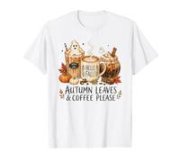 Hello Fall Autumn Leaves Coffee Please Pumpkin T-Shirt Graphique avec Valeur