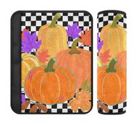 Hello Fall Autumn Pumpkin Checkered Plaid Lot de 2 protections de ceinture de sécurité Plus de confort Conduite pour Van Accessoires para carro