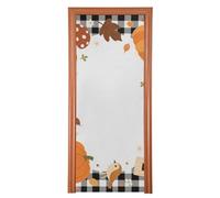Hello Fall Autumn Pumpkin Plaid Plaid Couverture de porte de toilettes 35 x 79 cm Bannière de bienvenue Printemps Été Décor saisonnier M