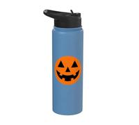 Hello Fall Citrouille avec visage humain souriant Jack O lanterne Stainless Steel Insulated Water Bottle
