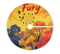 Hello Fall - Jupe d'arbre d'automne et d'oiseau orange pour arbres fins - Tapis de décoration rond mini pour les vacances et l'intérieur - 91 cm