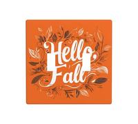 Hello Fall On Orange avec Feuilles Double Gang Bascule Plaque Murale Interrupteur Décor Taille Standard - 11,4 x 11,4 cm