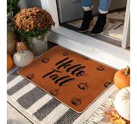 Hello Fall Paillasson citrouille orange pour décoration extérieure et intérieure automne, antidérapant, imperméable, absorbant la poussière, facile à nettoyer, 73,6 x 43,2 cm