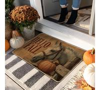 Hello Fall Paillasson rustique motif cheval pour décoration intérieure et extérieure d'automne, antidérapant, imperméable, anti-poussière, facile à nettoyer, 73,6 x 43,2 cm