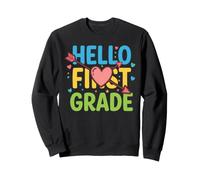 Hello First Grade Crayon pour la rentrée Scolaire Sweatshirt
