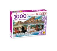 Hello Friend Books Mega Puzzles: Jumping Horses- Educational 1000 Pieces Puzzle for Kids and Adults