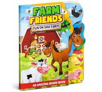 Hello Friend Books Step-Cut Board Book for Kids: Farm Friends - Learn Amazing Facts About Farm Animals
